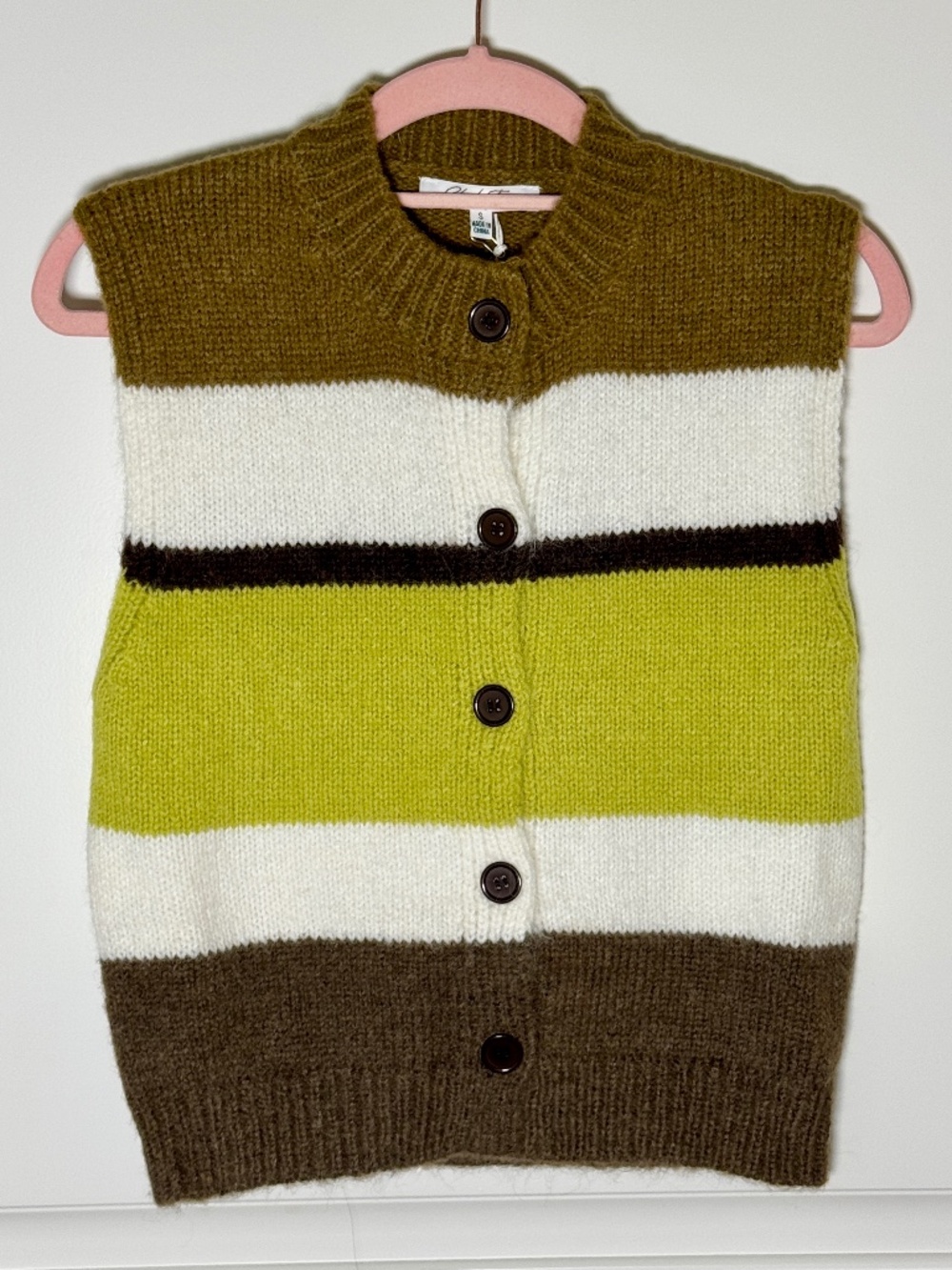 SLEEVELESS BUTTON UP COLOR BLOCK STRIPES SWEATER VEST TOP SIZE SMALL - NWT - Picture 10 of 15